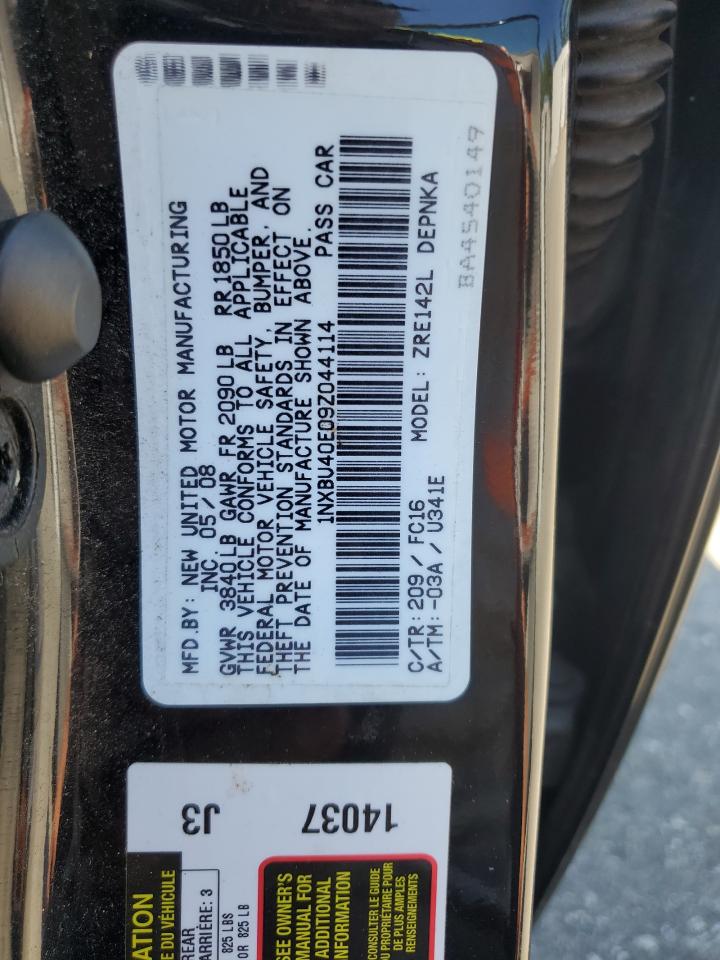 1nxbu40e09z044114 1NXBU40E09Z044114 2009 Toyota Corolla Base