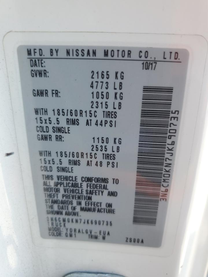 2018 Nissan Nv200 2.5S VIN: 3N6CM0KN7JK690735 Lot: 62929845