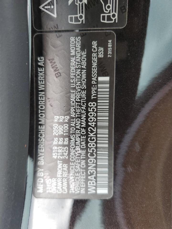 2016 BMW 428 Xi VIN: WBA3N9C58GK249958 Lot: 64571155