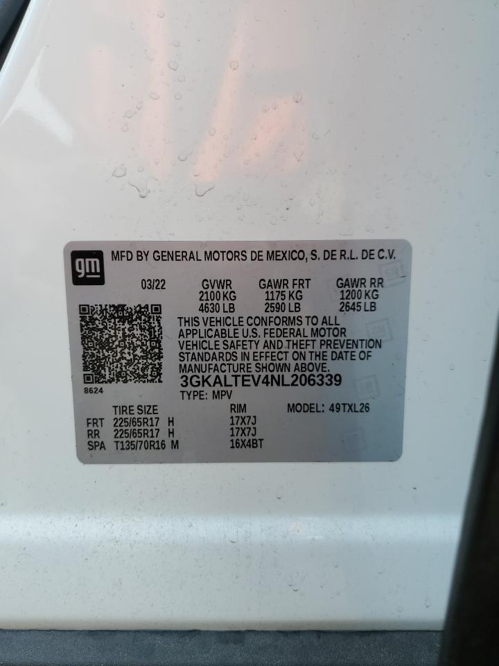 2022 GMC Terrain Sle VIN: 3GKALTEV4NL206339 Lot: 65798155