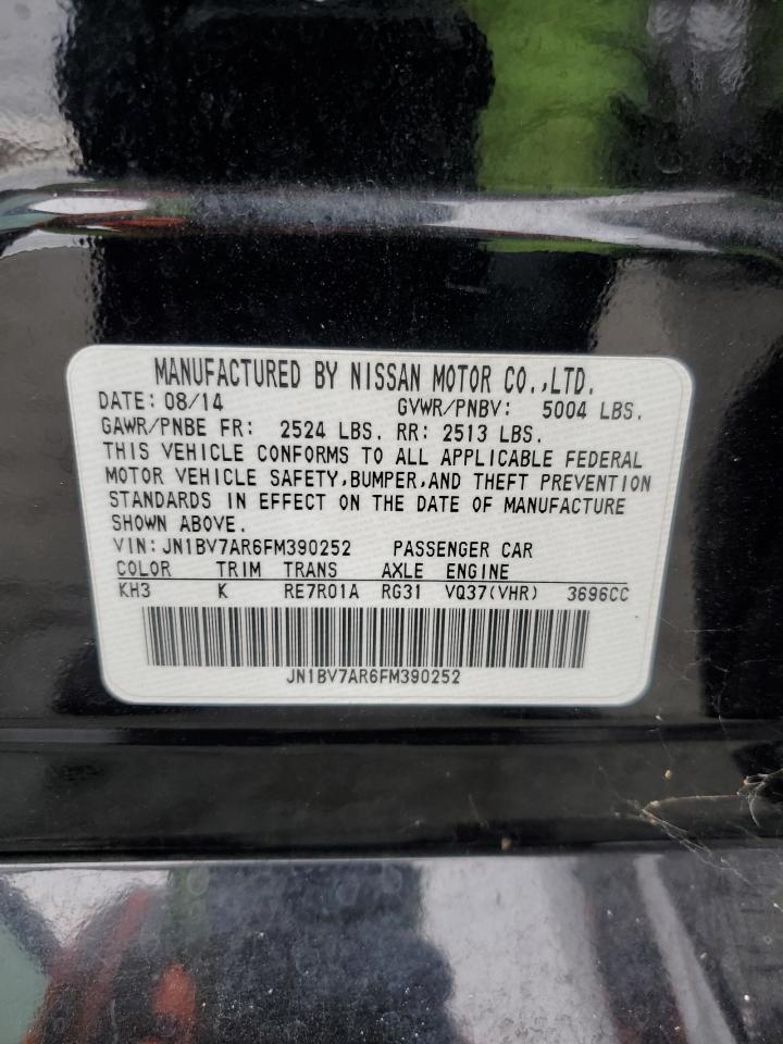 2015 Infiniti Q50 Base VIN: JN1BV7AR6FM390252 Lot: 65294995