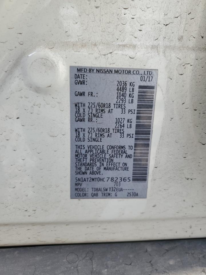 2017 Nissan Rogue S VIN: 5N1AT2MT0HC782365 Lot: 65398095