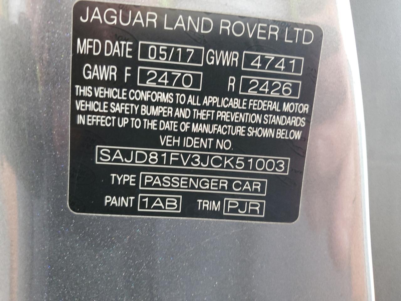 2018 Jaguar F-Type R Dynamic VIN: SAJD81FV3JCK51003 Lot: 65092565