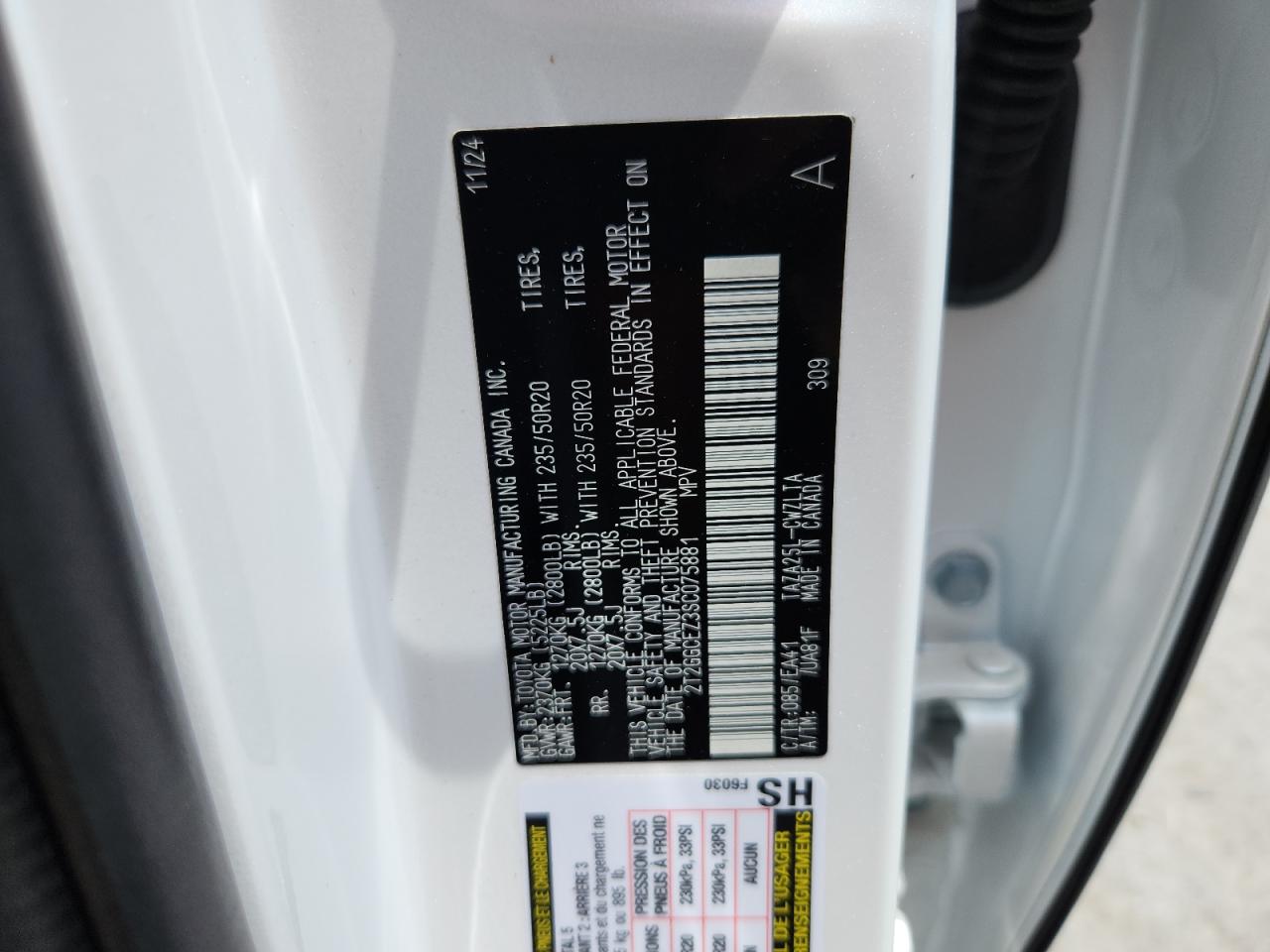 2025 Lexus Nx 350 Premium VIN: 2T2GGCEZ3SC075881 Lot: 63259625