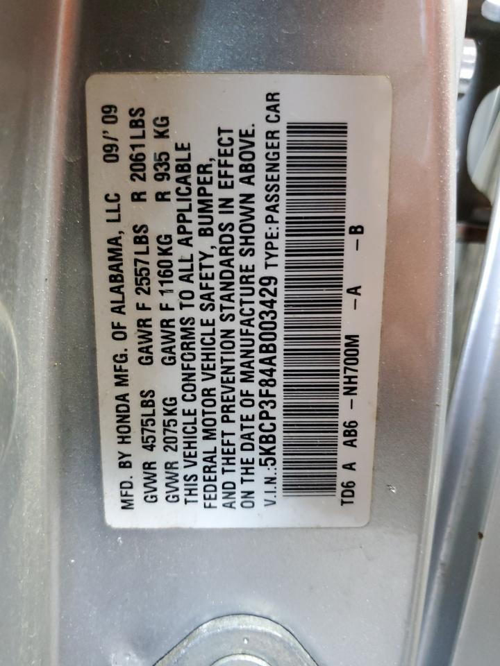 2010 Honda Accord Exl VIN: 5KBCP3F84AB003429 Lot: 66988195