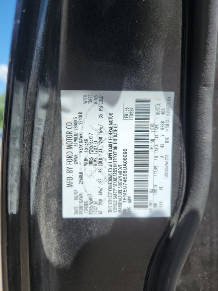 2008 Ford Explorer Eddie Bauer VIN: 1FMEU74E08UA06096 Lot: 66516385