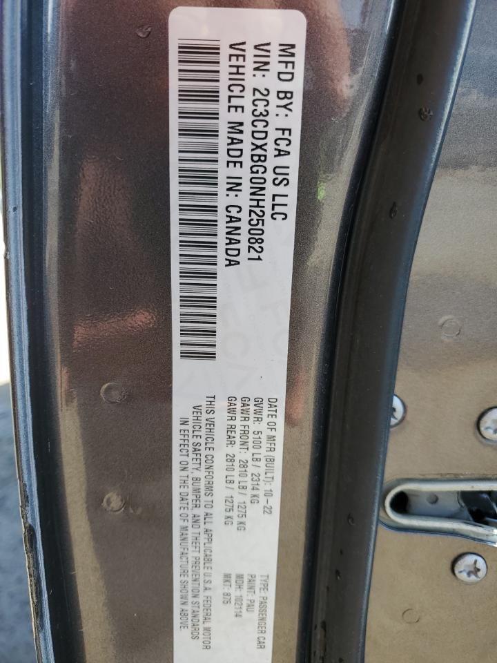 2022 Dodge Charger Sxt VIN: 2C3CDXBG0NH250821 Lot: 65888255