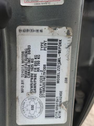 2004 TOYOTA COROLLA CE  