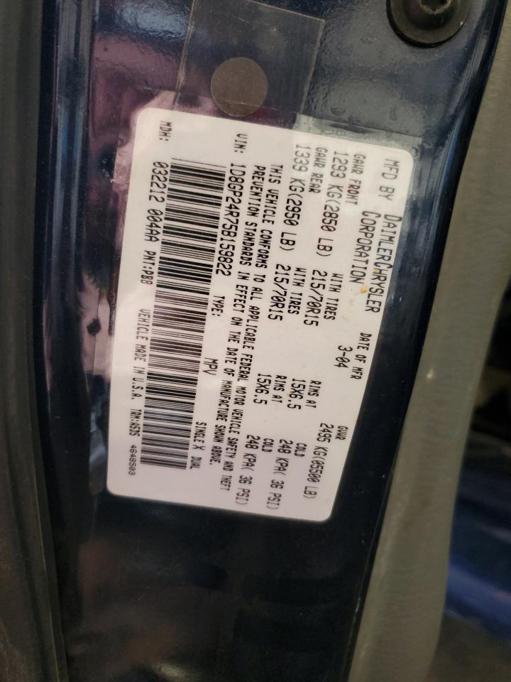 2005 Dodge Grand Caravan Se VIN: 1D8GP24R75B159822 Lot: 63381105