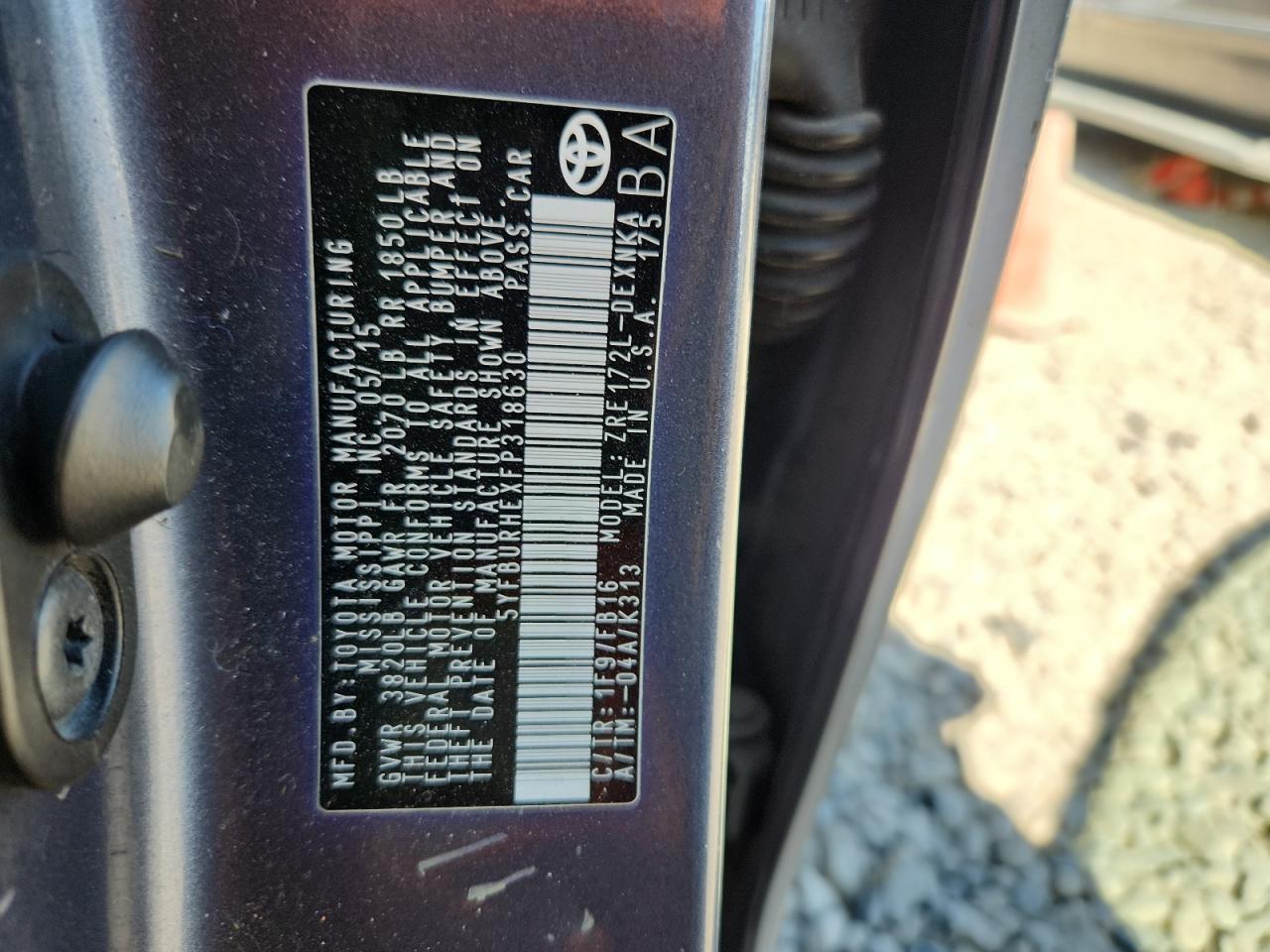 5yfburhexfp318630 5YFBURHEXFP318630 2015 Toyota Corolla L