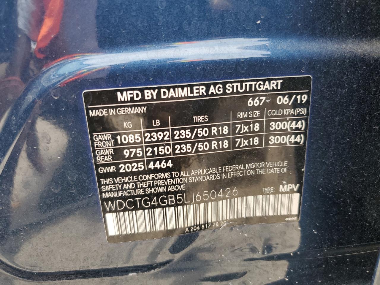 2020 Mercedes-Benz Gla 250 4Matic VIN: WDCTG4GB5LJ650426 Lot: 63157845