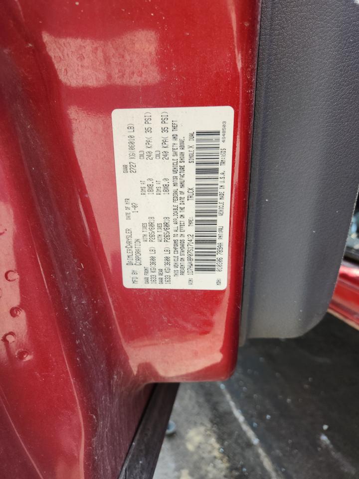 2007 Dodge Dakota Quad Slt VIN: 1D7HW48P07S171412 Lot: 64660735