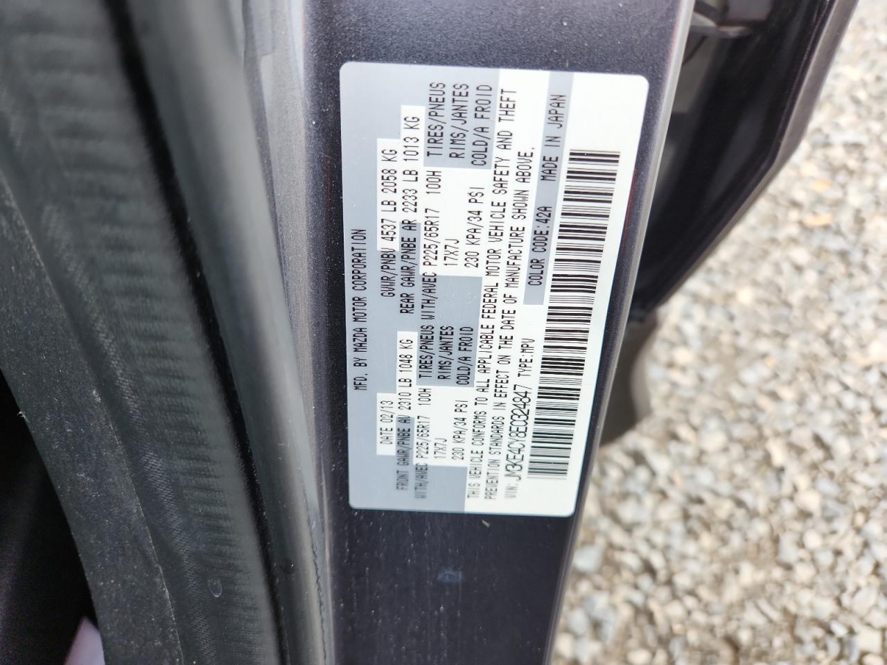 2014 Mazda Cx-5 Touring VIN: JM3KE4CY8E0324847 Lot: 64118075