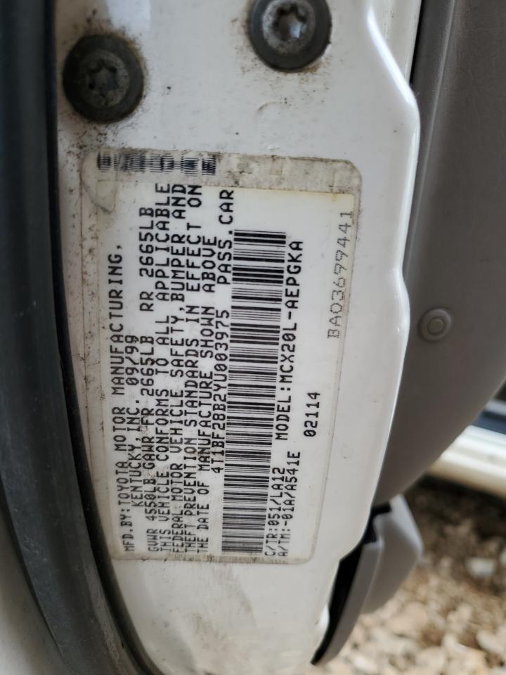 2000 Toyota Avalon Xl VIN: 4T1BF28B2YU003975 Lot: 64704365