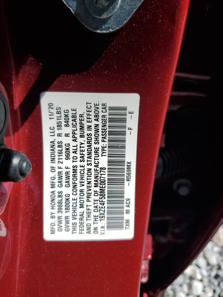 2021 Honda Insight Ex VIN: 19XZE4F58ME007178 Lot: 64285985