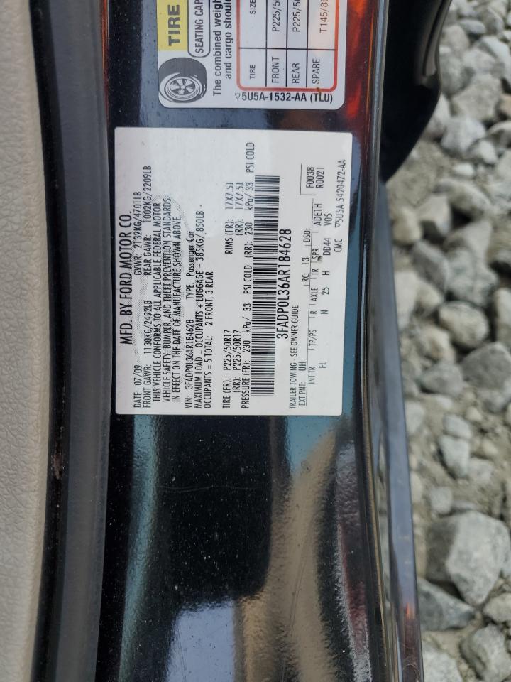 2010 Ford Fusion Hybrid VIN: 3FADP0L36AR184628 Lot: 66218945