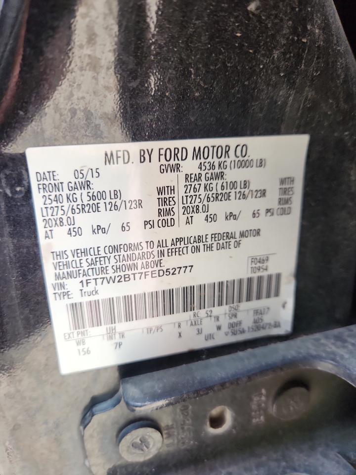 2015 Ford F250 Super Duty VIN: 1FT7W2BT7FED52777 Lot: 64223155