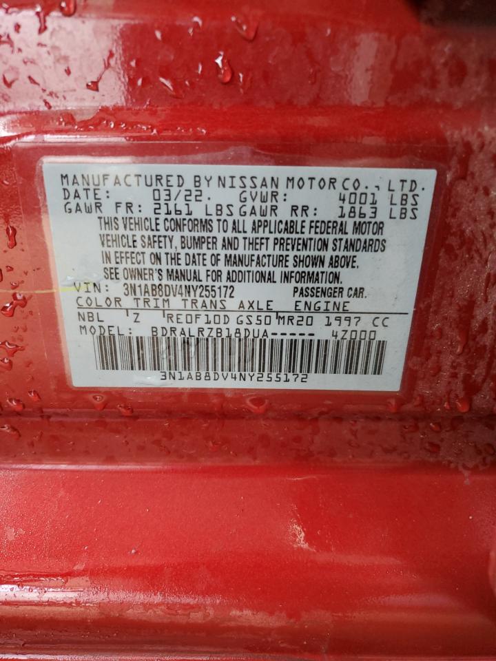 2022 Nissan Sentra Sr VIN: 3N1AB8DV4NY255172 Lot: 62595265