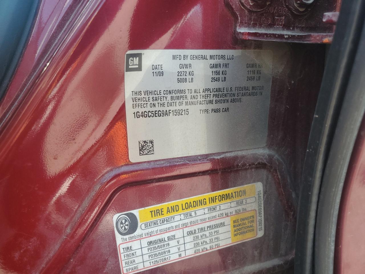 2010 Buick Lacrosse Cxl VIN: 1G4GC5EG9AF159215 Lot: 64995145