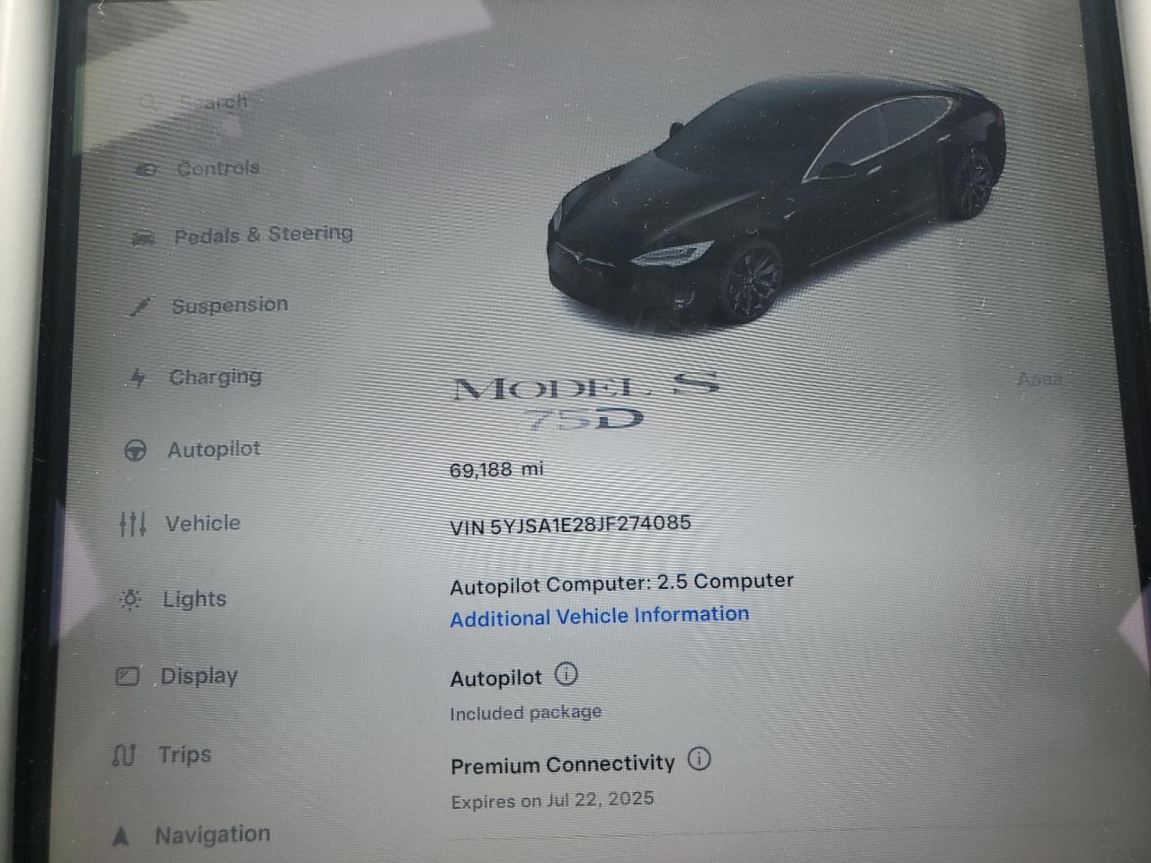 2018 Tesla Model S VIN: 5YJSA1E28JF274085 Lot: 63612815