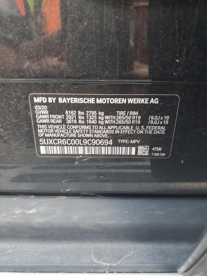 2020 BMW X5 xDrive40I VIN: 5UXCR6C00L9C90694 Lot: 62966545