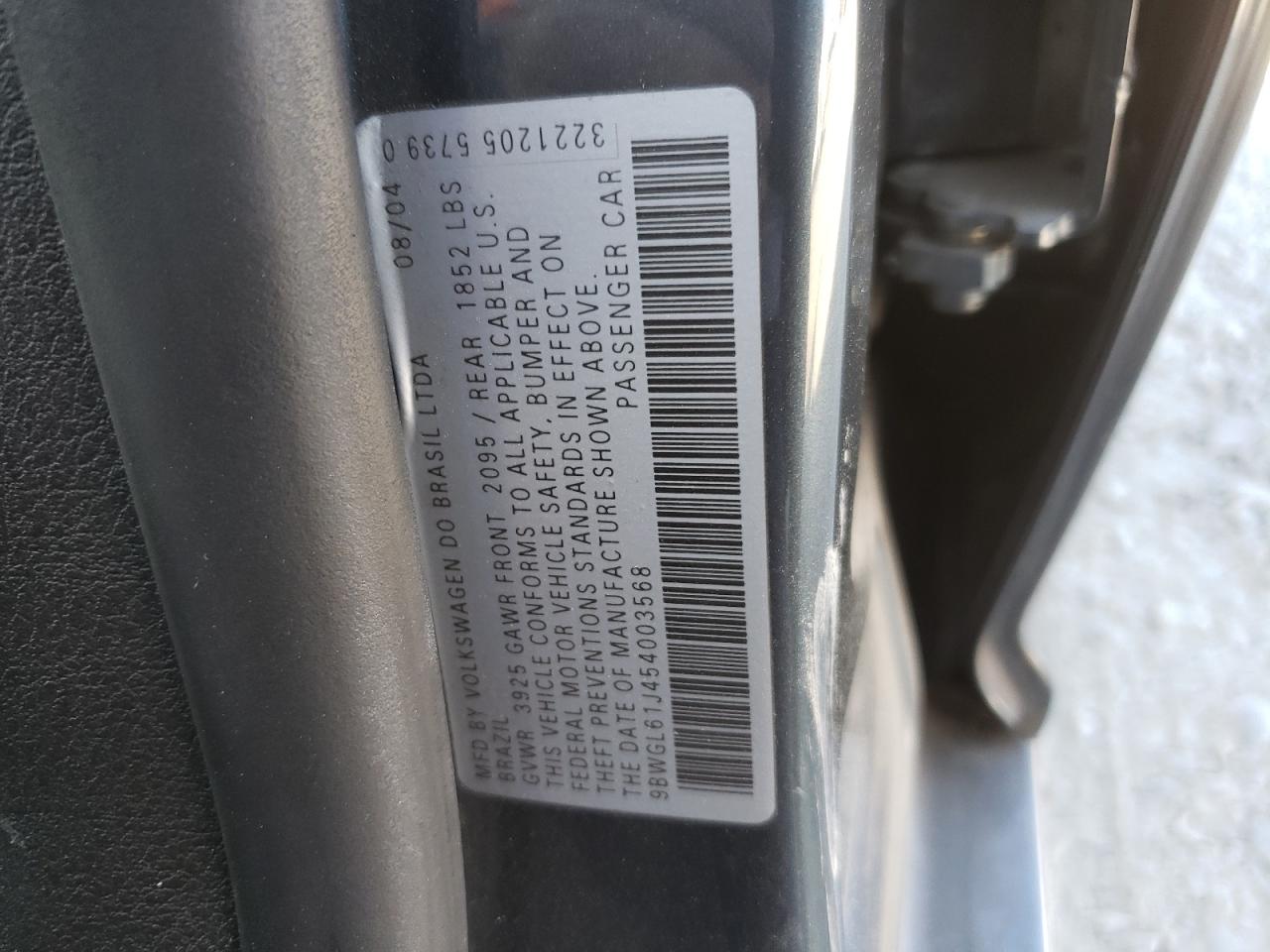 2005 Volkswagen Golf Gls VIN: 9BWGL61J454003568 Lot: 64826595