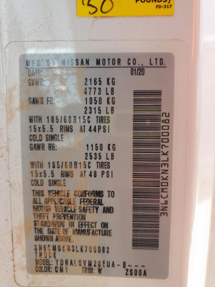 2020 Nissan Nv200 2.5S VIN: 3N6CM0KN3LK700082 Lot: 64823795