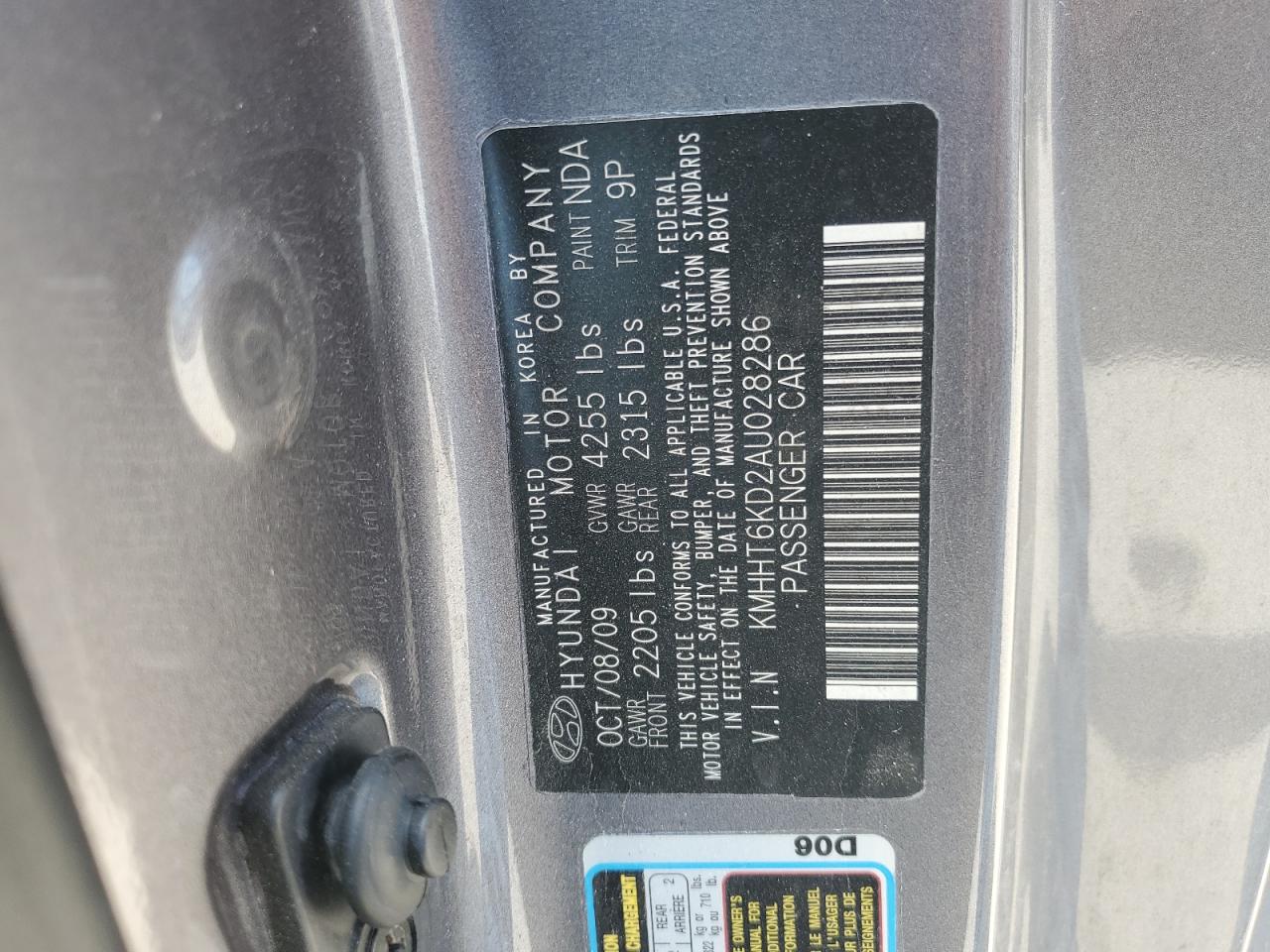 2010 Hyundai Genesis Coupe 2.0T VIN: KMHHT6KD2AU028286 Lot: 65766835