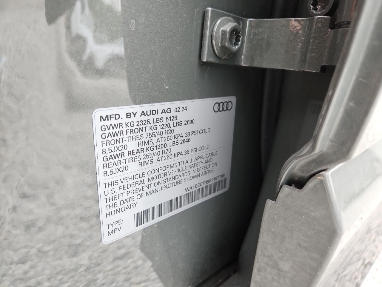 2024 Audi Q3 Premium Plus S Line 45 VIN: WA1EECF39R1107785 Lot: 63431915