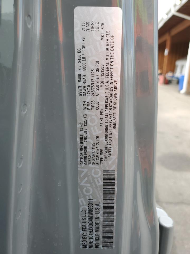 2021 Jeep Wrangler Unlimited Sport VIN: 1C4HJXDG4MW869011 Lot: 64792325