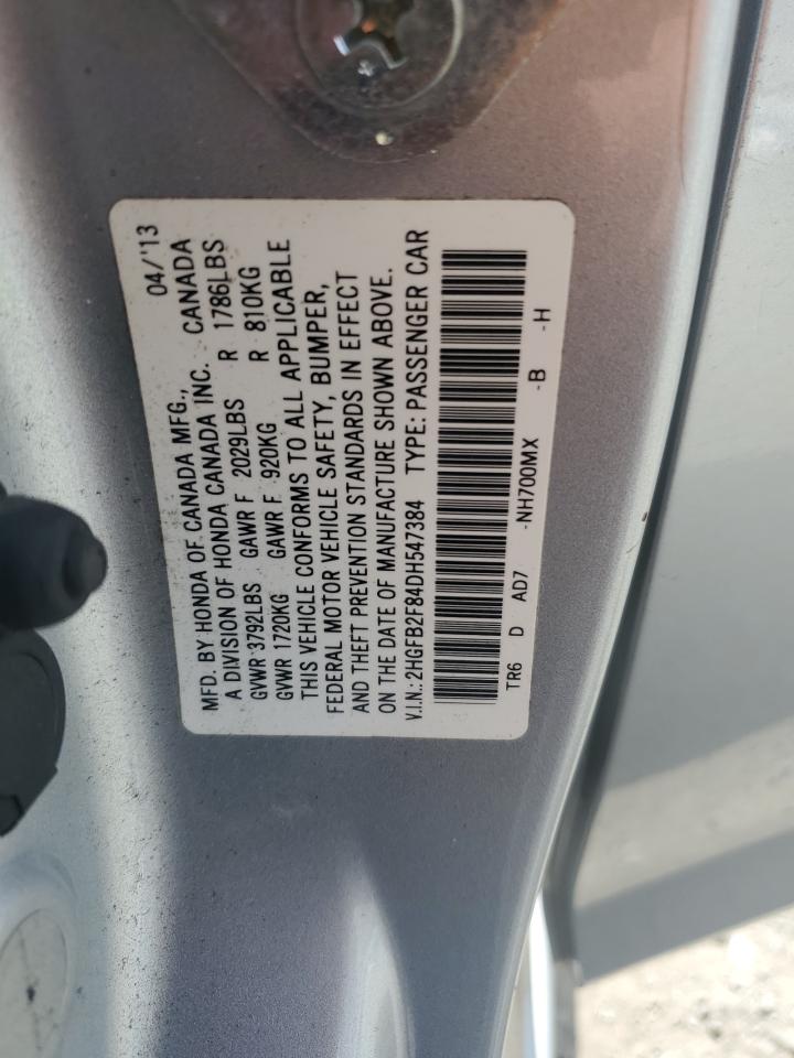 2013 Honda Civic Ex VIN: 2HGFB2F84DH547384 Lot: 64733845