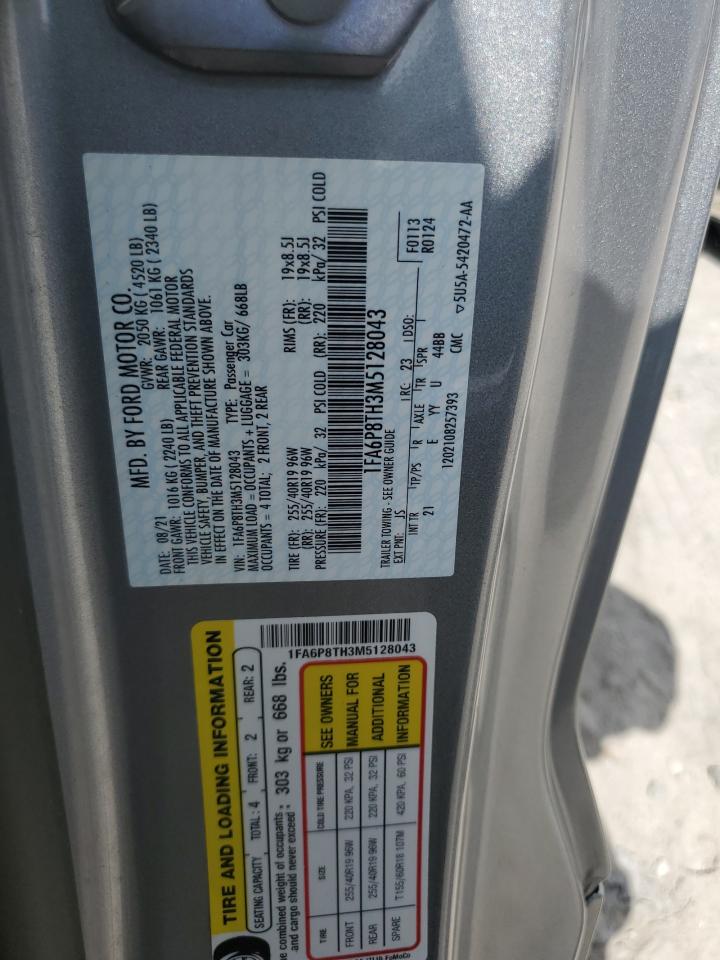 2021 Ford Mustang VIN: 1FA6P8TH3M5128043 Lot: 65331205