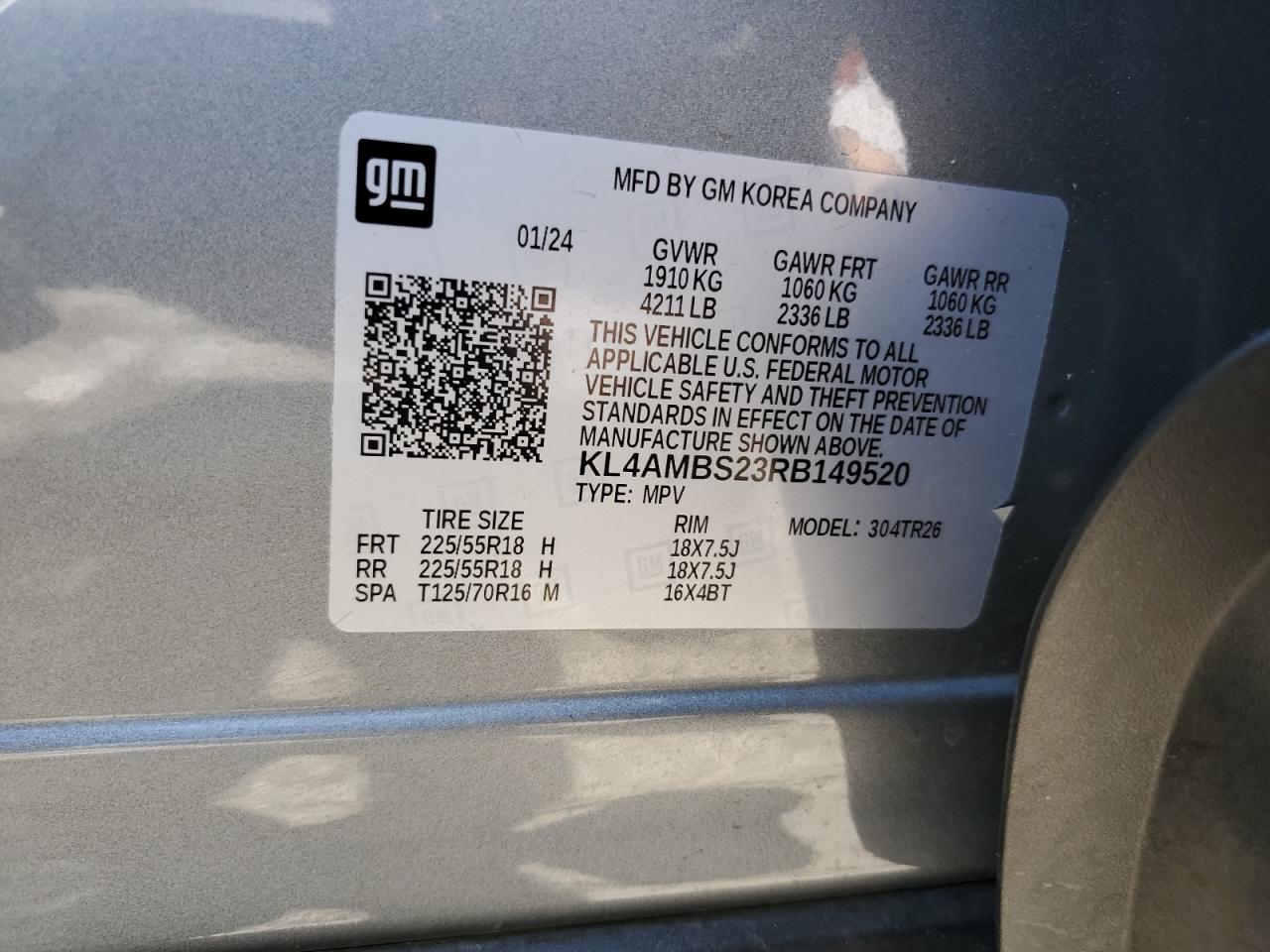 2024 Buick Encore Gx Preferred VIN: KL4AMBS23RB149520 Lot: 64270555