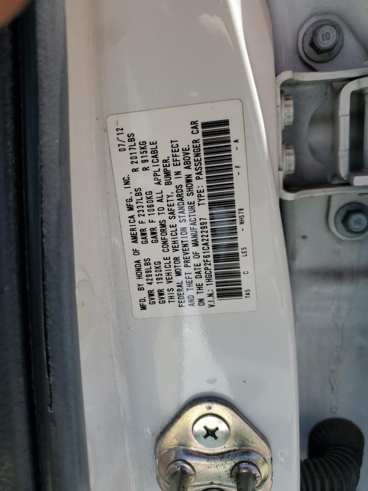 2012 Honda Accord Se VIN: 1HGCP2F61CA222997 Lot: 65201155