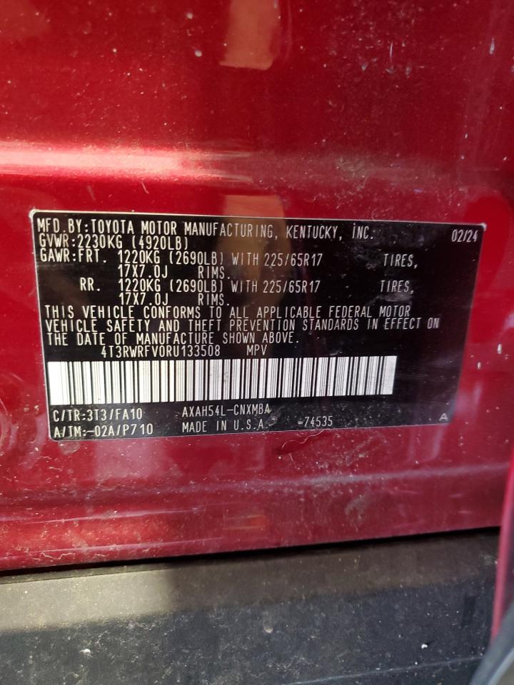 2024 Toyota Rav4 Xle VIN: 4T3RWRFV0RU133508 Lot: 65336135