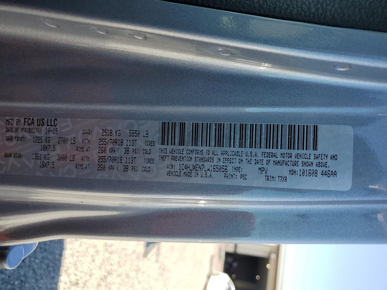 2020 Jeep Wrangler Unlimited Sahara VIN: 1C4HJXEN7LW165056 Lot: 63573815
