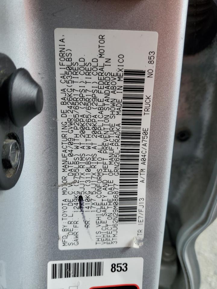 2009 Toyota Tacoma Double Cab Prerunner VIN: 3TMJU62N29M086877 Lot: 65960765