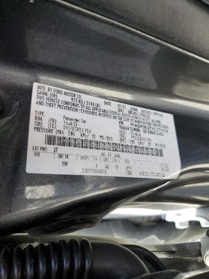 2017 Ford Focus S VIN: 1FADP3E27HL271114 Lot: 63610675