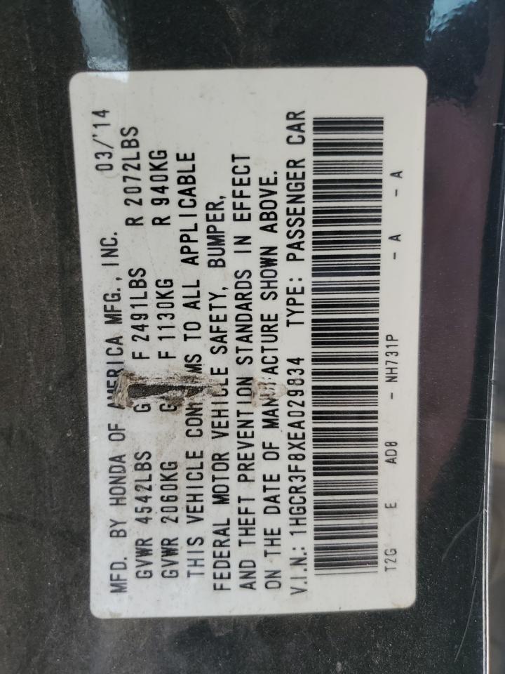 2014 Honda Accord Exl VIN: 1HGCR3F8XEA029834 Lot: 65163735