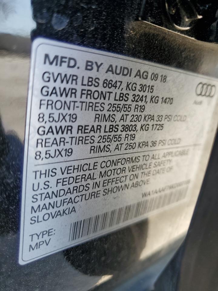 2019 Audi Q7 Premium VIN: WA1AAAF76KD007195 Lot: 65216015