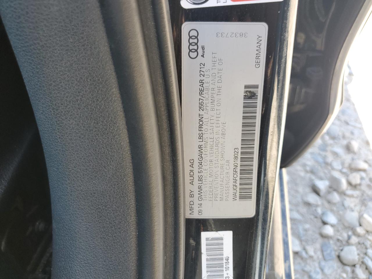 2015 Audi A6 Premium Plus VIN: WAUGFAFC5FN018023 Lot: 63646785