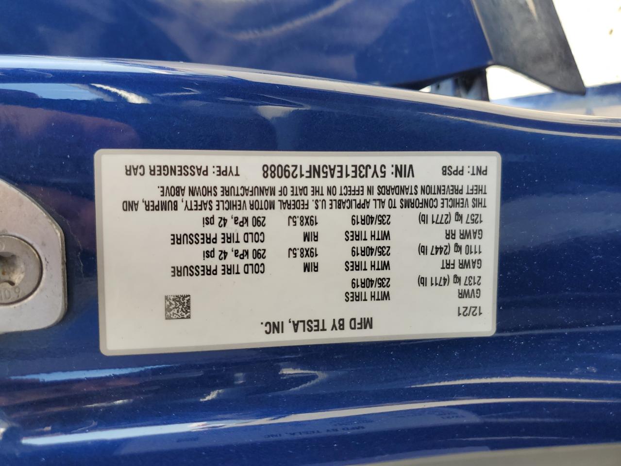 2022 Tesla Model 3 VIN: 5YJ3E1EA5NF129088 Lot: 63566545