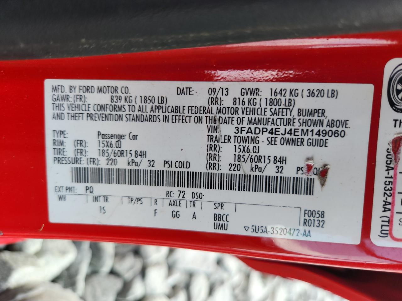 2014 Ford Fiesta Se VIN: 3FADP4EJ4EM149060 Lot: 64273145
