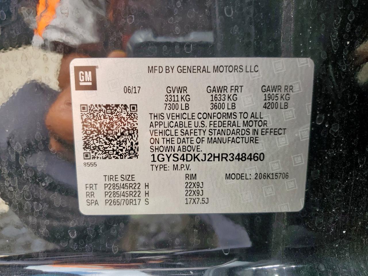 2017 Cadillac Escalade Platinum VIN: 1GYS4DKJ2HR348460 Lot: 63982625