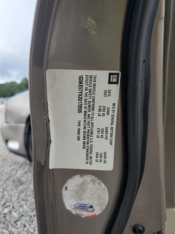 2002 Cadillac Deville Dhs VIN: 1G6KE57YX2U178595 Lot: 63981905