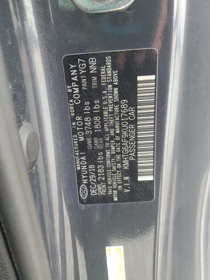2019 Hyundai Veloster Base VIN: KMHTG6AF9KU017689 Lot: 63579905