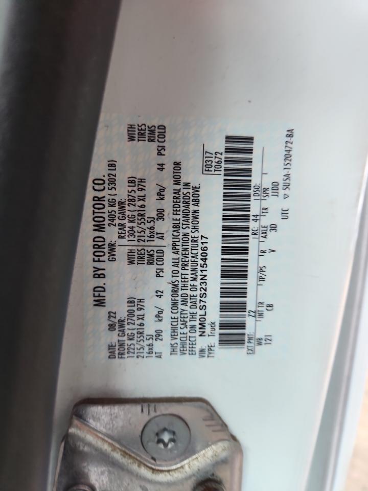 2022 Ford Transit Connect Xl VIN: NM0LS7S23N1540617 Lot: 64630515