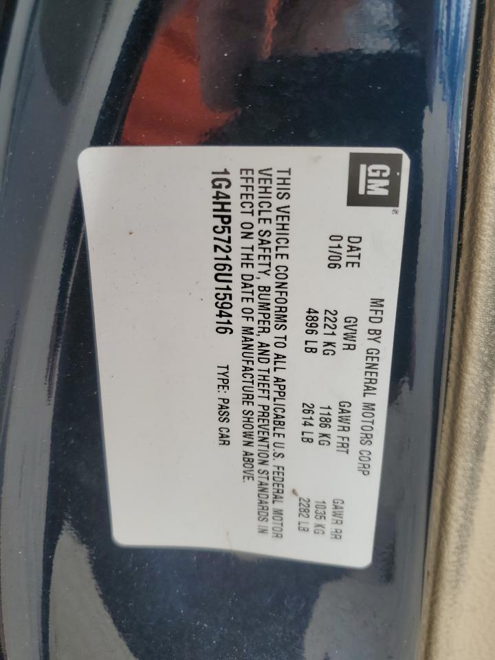2006 Buick Lucerne Cx VIN: 1G4HP57216U159416 Lot: 64003275
