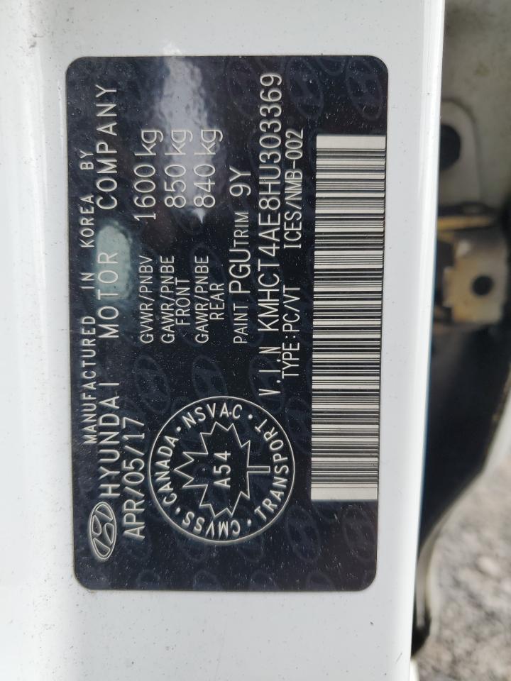 2017 Hyundai Accent Se VIN: KMHCT4AE8HU303369 Lot: 64806395