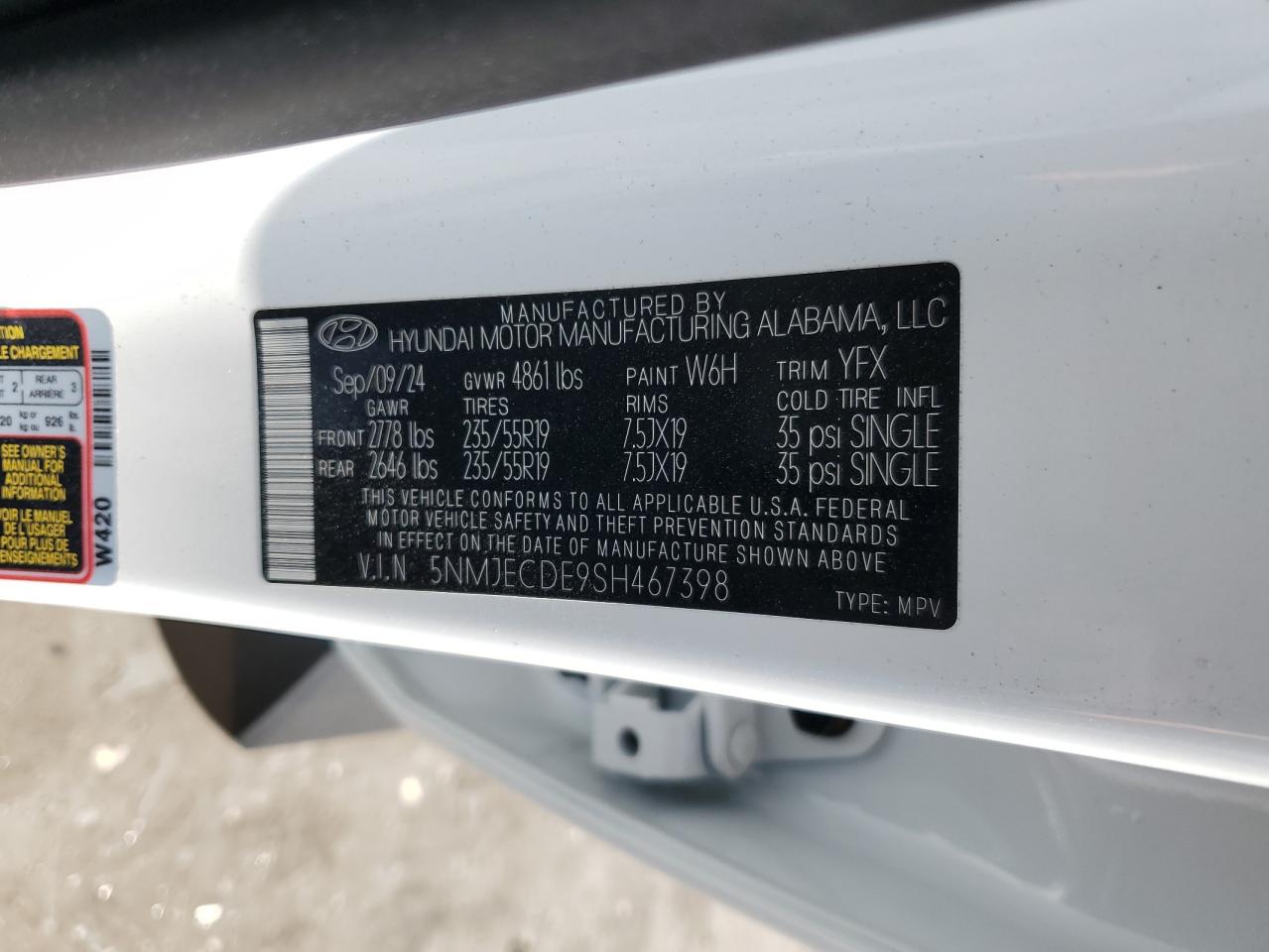 2025 Hyundai Tucson Limited VIN: 5NMJECDE9SH467398 Lot: 65375125